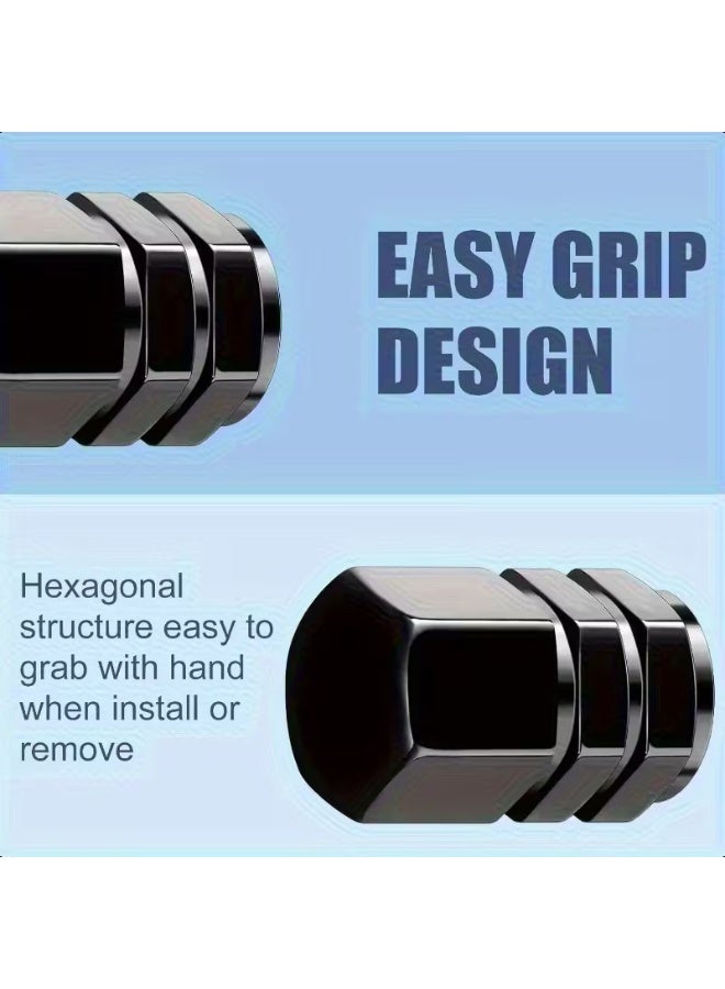 aeen 4 Pieces Hexagonal Aluminum Valve Stem Caps – Universal Heavy-Duty Leak Proof Tire Valve Covers for Cars, SUVs, Trucks, Motorcycles & Bicycles - Image 3